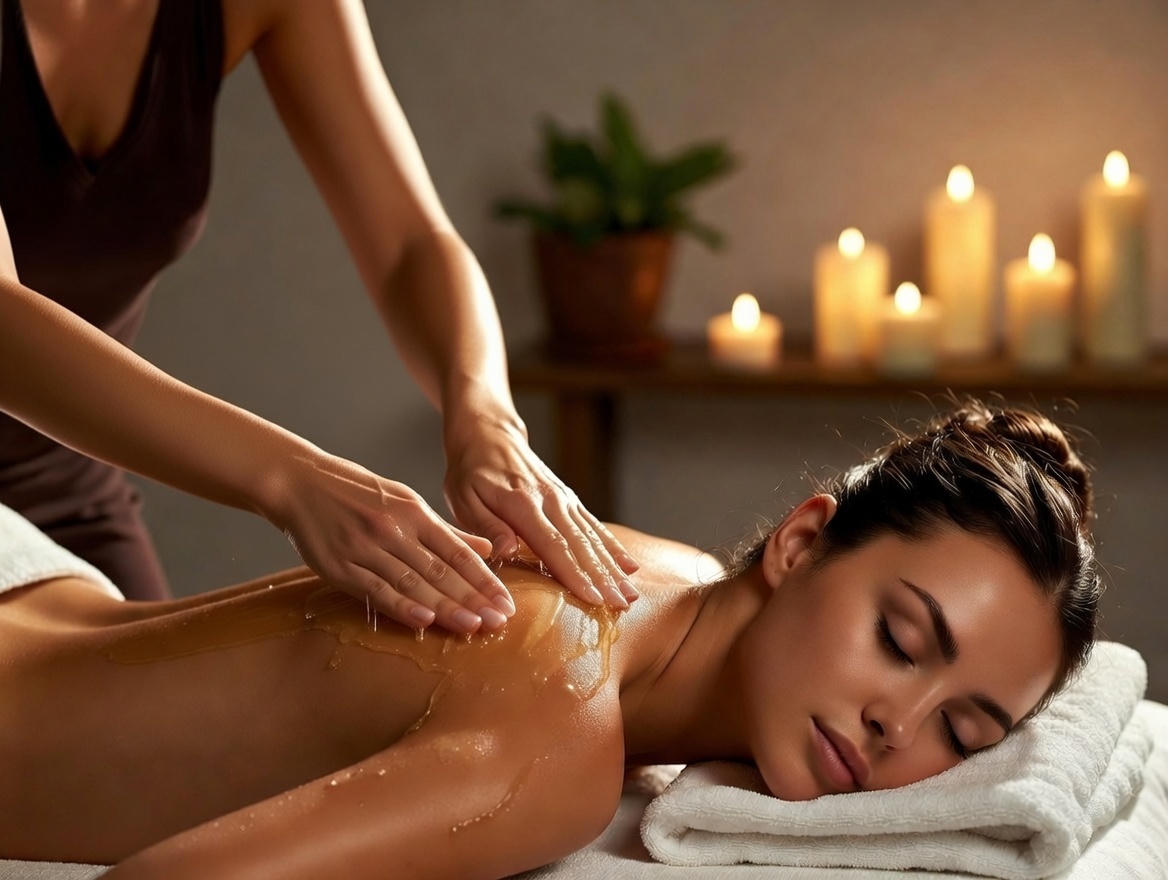 Relaksujący masaż gorącymi świecami aromatycznymi